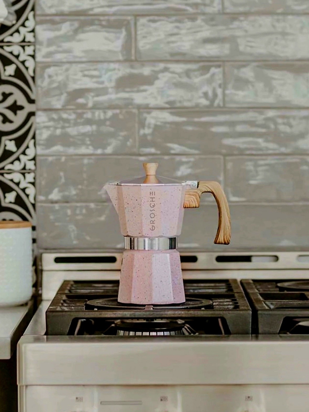 NEW (2)GROSCHE Milano Pack Espresso Maker Moka Pots Bundle Pink 3 Cups+12 Cups - Picture 4 of 6